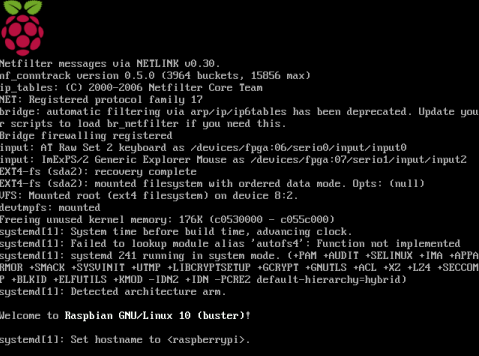 Raspberry Pi OS boot screen